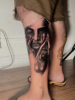 Leg tattoo