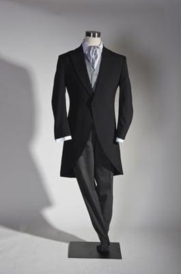 One of our custom men's wedding suits. In this case, a very formal jacket.