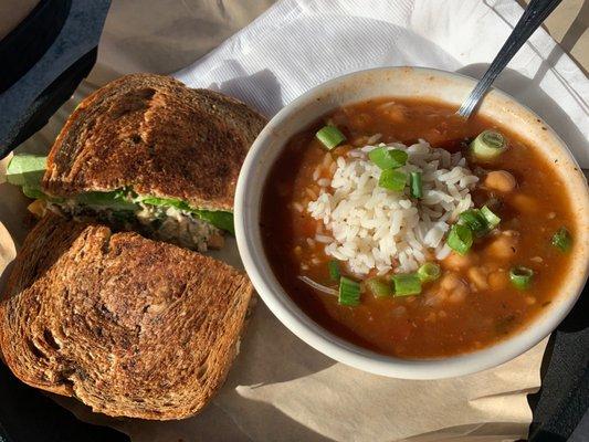 Whole Olive with Chickpea soup