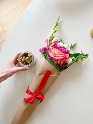 Valentine's week flower bouquet pop-up bar