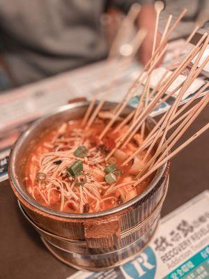 Boiled mixed beef tripe, tofu, enoki