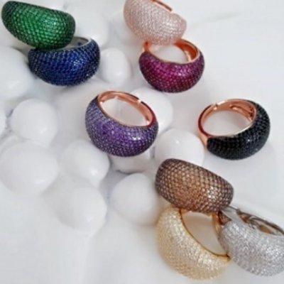 Sterling Silver crystal rings