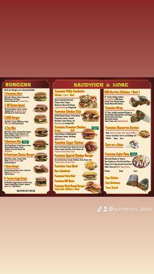 YUMMIES new Menu