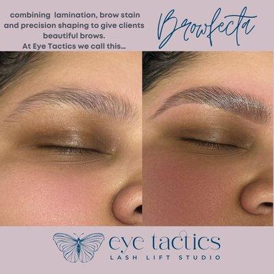 Enhance your look with #BrowLamination at Eye Tactics Lash Lift Studio. Get perfectly sculpted, natural-looking brows that last.