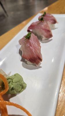 Hamachi nigiri.