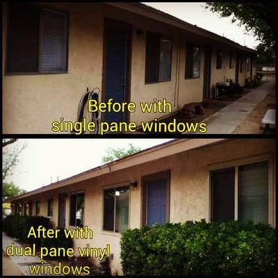 In this very nice complex we replaced all the windows with almond vinyl low-e dual panes.