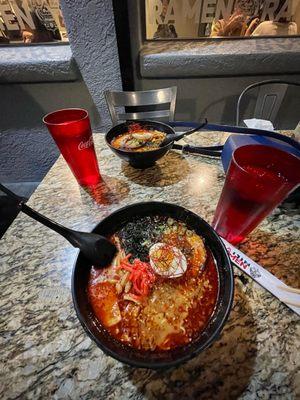 Red Spicy Chili Tonkotsu and Spicy Miso