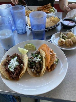 Various tacos