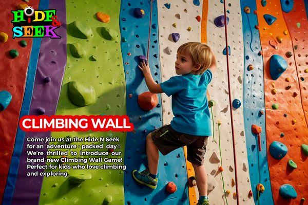 Come join us at the Hide N Seek for an adventure-packed day! We're thrilled to introduce our brand-new Climbing Wall Game! Perfect for kids