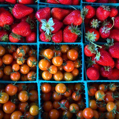 Strawberries and tomatoes