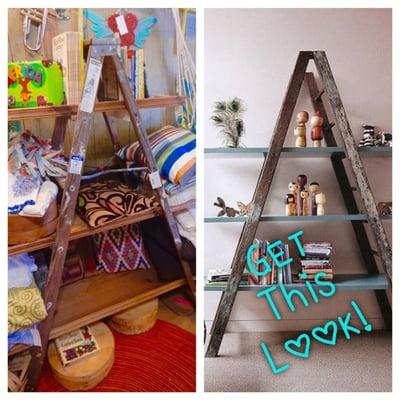 Get this look at Flea by the Sea! Display picture frames, storing extra pillows and blankets....or even a funky Christmas topper!