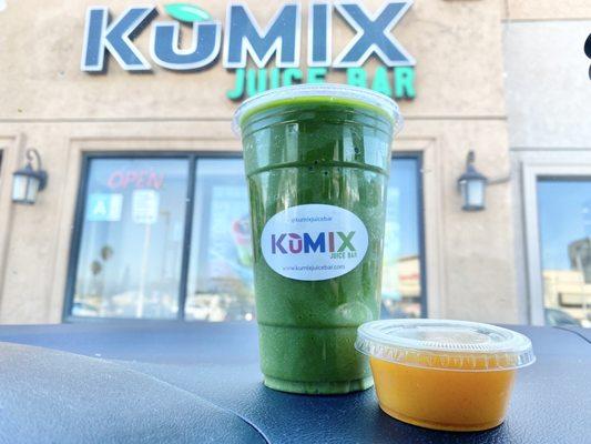 Verde and Kumix wellness shot