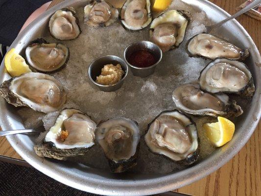 Oysters on half shell. A dozen at $12.95! At least at this time.