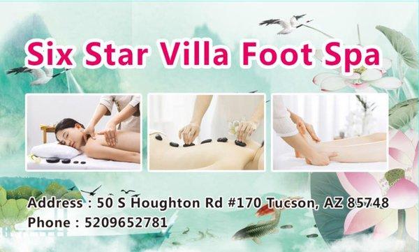 Six star villa foot spa