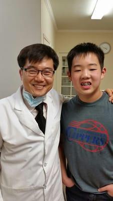 Braces on~ It went smoother than WE thought.  Thanks, Dr. Joo