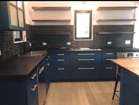 Modern kitchen! Painted fun blue!