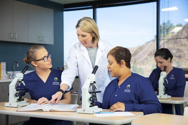 Arizona College of Nursing Ontario nursing students and teacher