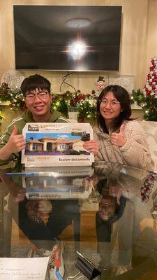 So happy for this young couple, he just finished signing loan docs for his first home.