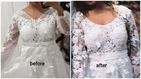 Before and After -- neckline alteration