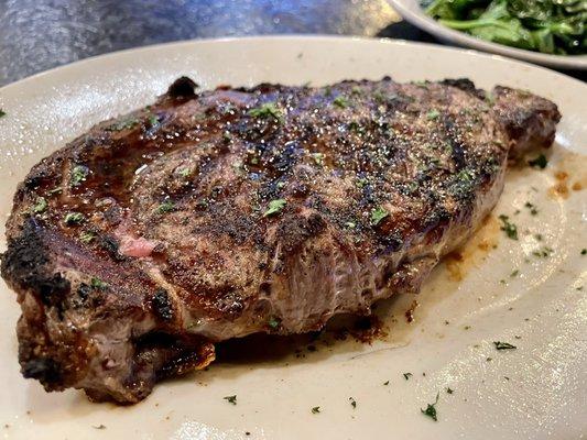 Rib Eye steak cooked to perfection! Juicy flavorful and simply delicious