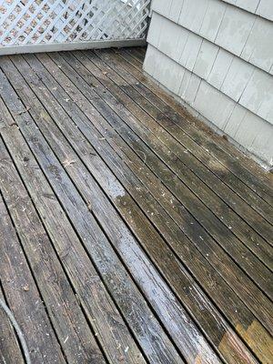 Before deck power wash