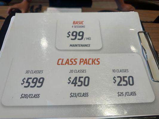 Class packs (July 2023)