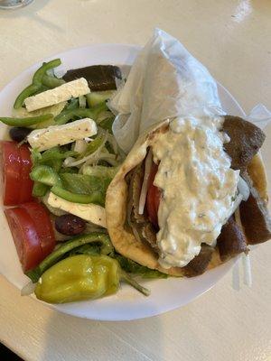 Gyro Sandwich with side Salad