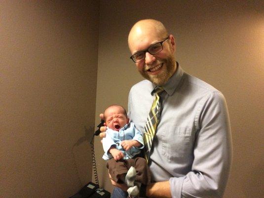 Dr. Twyman with a new addition!