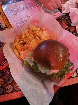 Kettle chips and BIG MACK BURGER