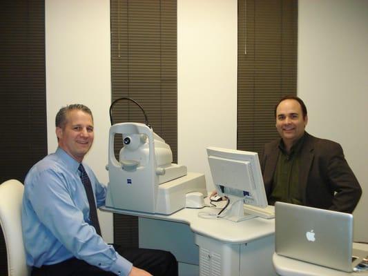 Drs DeLaney & Neves at the OCT scanner