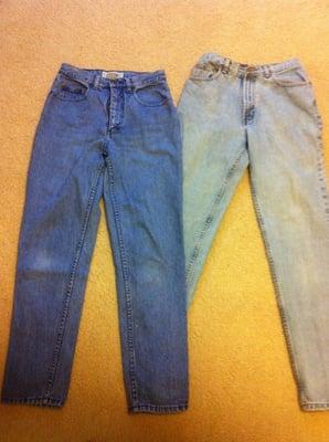 BEFORE bought some high waisted mom jeans for only $5 each! Check out the after picture!