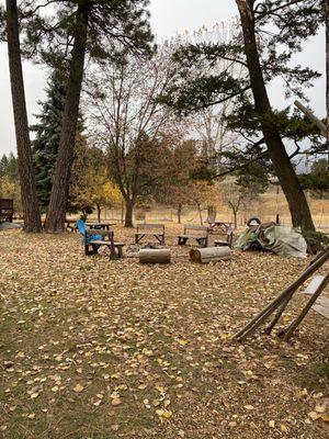 Fire pit area for children can enjoy the warm fire.