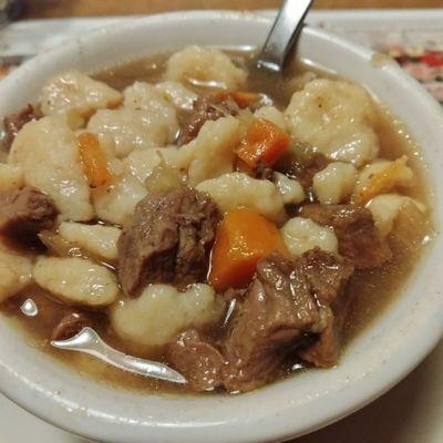 Beef spaetzle soup! Delicious!