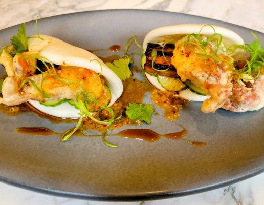 Soft Shell Crab Tempura on a Bao Bun.