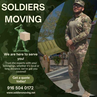 Marching towards a seamless move with Soldiers Moving Company! Best movers in Sacramento, West Sacramento, Rancho Cordova, Citrus Heights