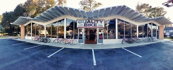 Full view of the Quality Bike store front