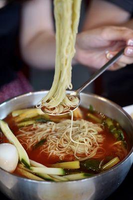 Cold Noodles with Young Radish Kimchi