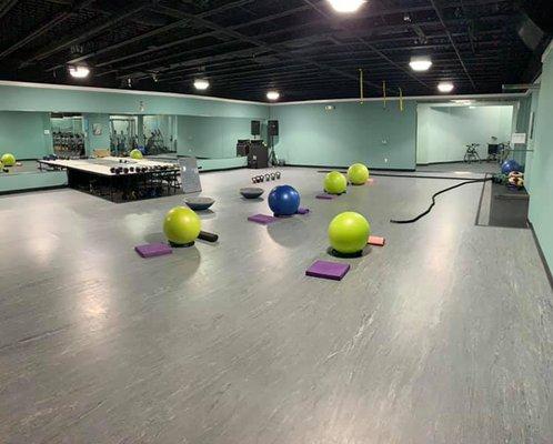 Group exercise studio.