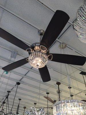 Fan with crystal light