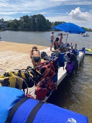 The staff area and jetski onboarding/offloading zone. We had riders of all sizes and everyone had a life jacket that fit perfectly