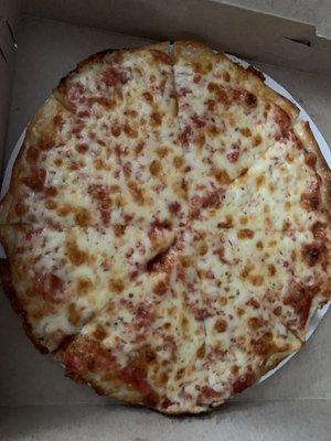 Small thin crust cheese pizza