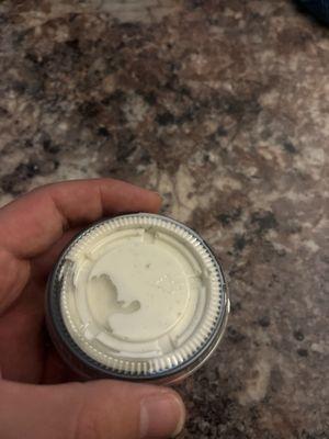 Ranch 1 oz. Charge me 85 cents for this dinky thing. lol poor customer service didn't say anything about the charge when ordering.