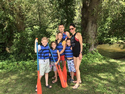 Taking 5 littles ones on the river in a giant raft!