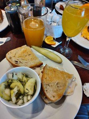 Turkey & Brie Melt w/ cucumber salad