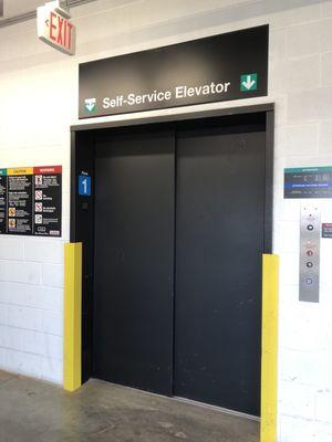 Large service elevator to access upper levels