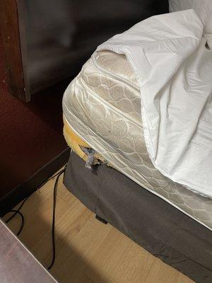 This was the mattress in the second room and there wasn't even a bottom sheet