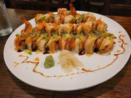 Hangover roll, Mei tsu roll, and spicy tempura shrimp roll