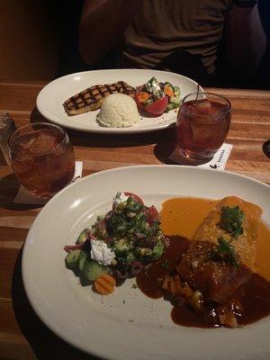 Enchilada, Seattle-Style Barbecue Salmon, and Old Fashions.