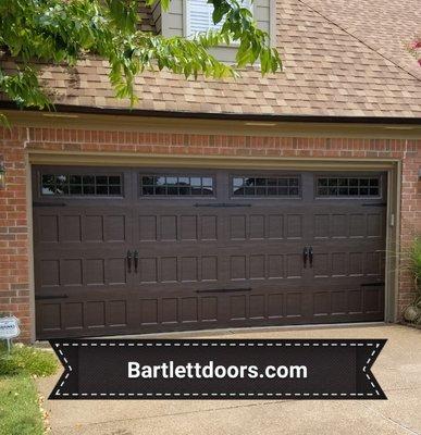 Carriage style garage door by Bartlett Garage Doors