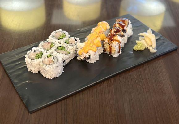 Yellowtail Jalapeño Roll & Sea at Night Roll